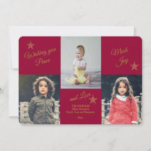 Carte de vacances photo Paix, Joie, Amour