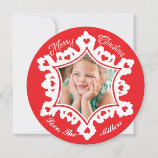 Carte de vacances photo : Red Merry Christmas Snow