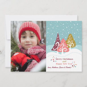 Carte de vacances photo Retro Trees