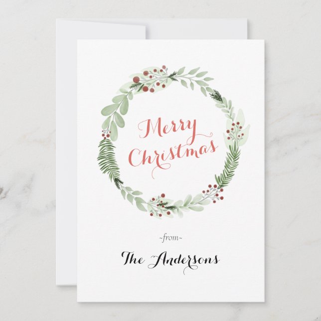 Carte de vacances photo Watercolor Christmas Wath (Devant)