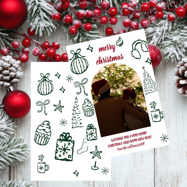 Carte de vacances photo Whimssar Retro Christmas A (Créateur téléchargé)