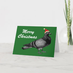 carte de vacances pigeon noël