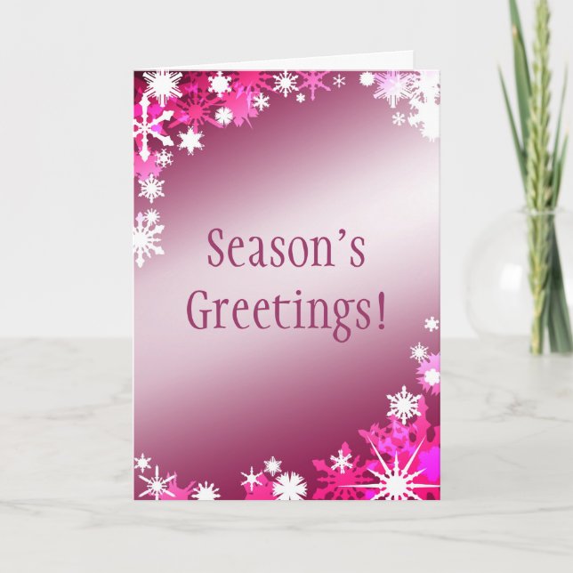 Carte de vacances Pink Snowflakes (Devant)