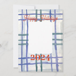 Carte de vacances Plaid bleu