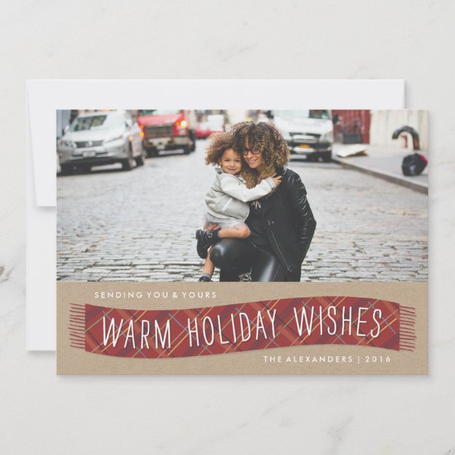 Carte de vacances Plaid Winter Scarf - Brick (Devant)