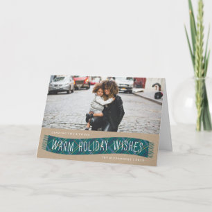 Carte de vacances Plaid Winter Scarf - Turquoise