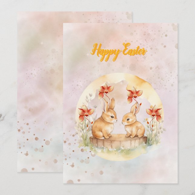 Carte de vacances plate  (Devant / Derrière)