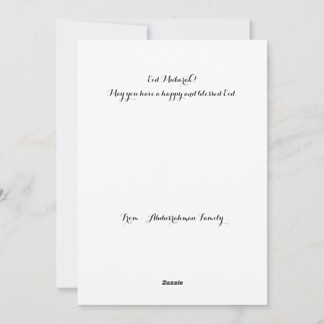 Carte de vacances plate (Dos)