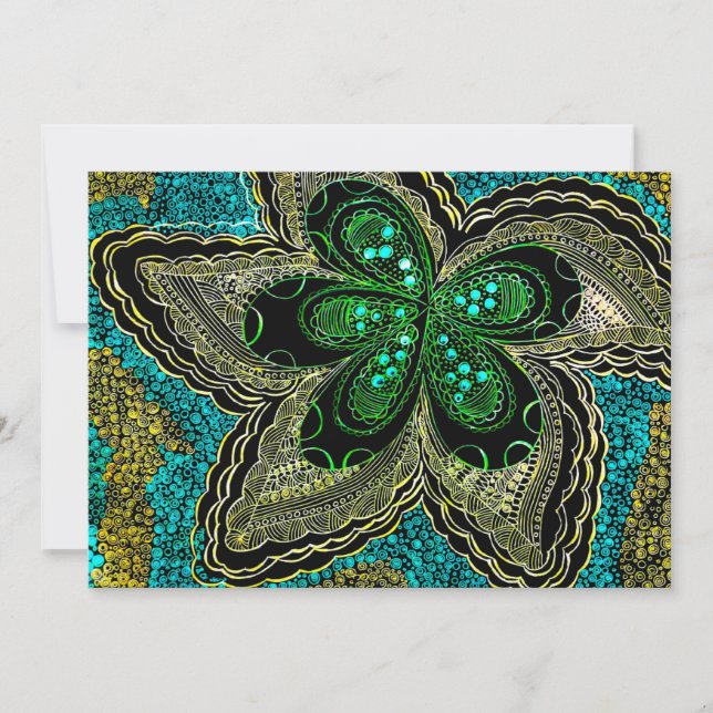 Carte de vacances plate à motif de fleur de mandal (Devant)