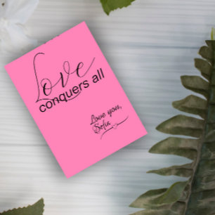 Carte de vacances plate avec typographie rose et v