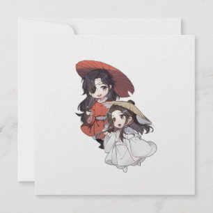 Carte de vacances plate Chibi Tgcf