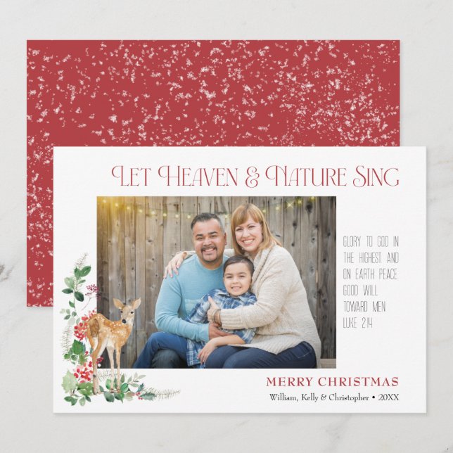 Carte de vacances plate ciel et nature chante (Devant / Derrière)