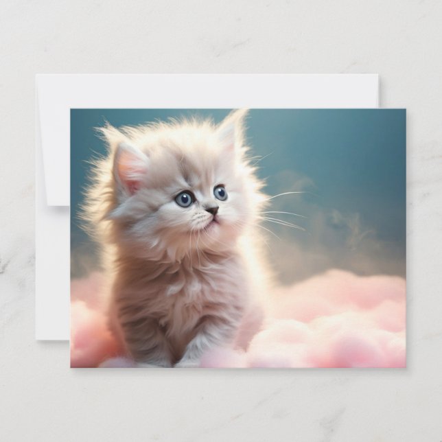Carte de vacances plate de chaton mignon (Devant)