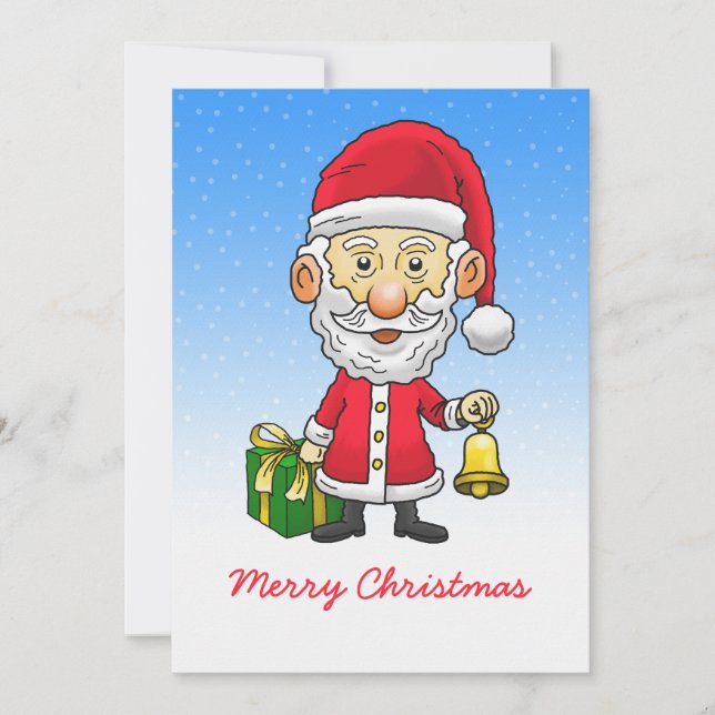 Carte de vacances plate de Jingle Bells avec le Pè (Devant)