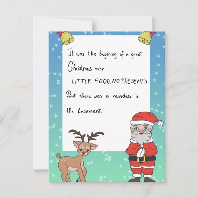 Carte de vacances plate de Noël avec le Père Noël  (Devant)