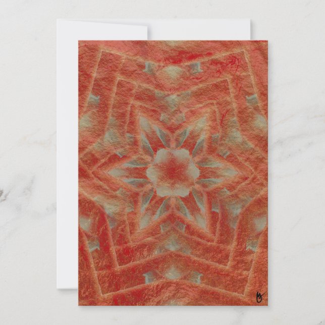 Carte de vacances plate étoile dorée rouge chaud (Devant)