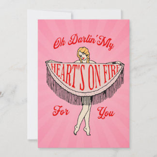 Carte de vacances plate Heart's On Fire