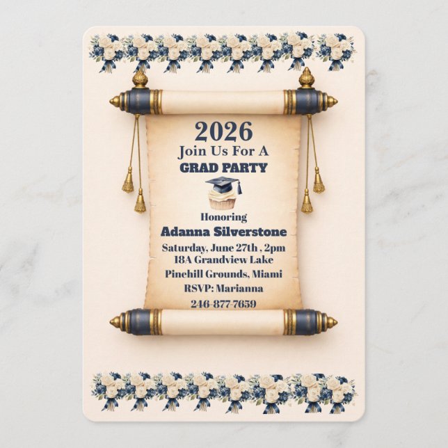 Carte de vacances plate - Invitation défilante mod (Devant)