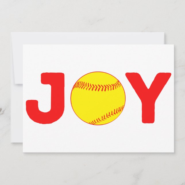 Carte de vacances plate Joy Softball (Devant)