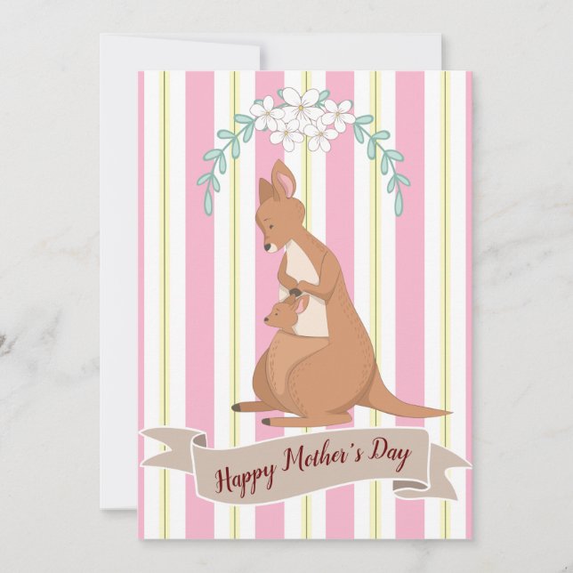 Carte de vacances plate Momma Kangaroo (Devant)
