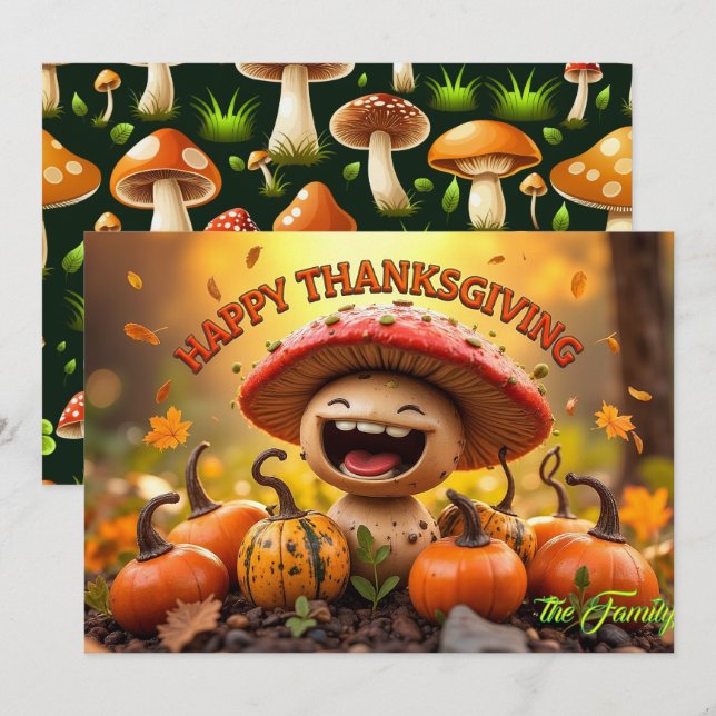 Carte de vacances plate 'Une Saison de Gratitude' (Devant / Derrière)