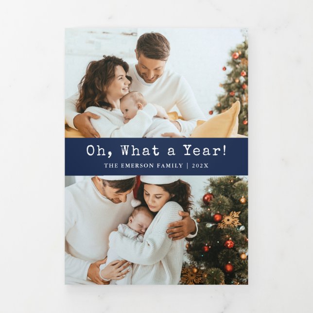 Carte de vacances pliable Navy Photo (Page de couverture)
