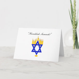 Carte de vacances pliée ;. Allumez la Menorah