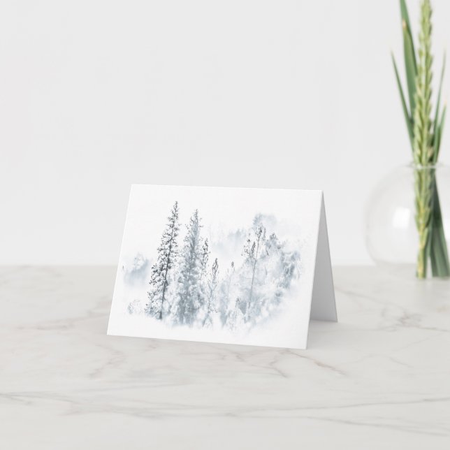 Carte de vacances pliée Arbres d'hiver (Devant)