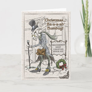 Carte de vacances pliée Baa-aa Humbug Punny Xmas