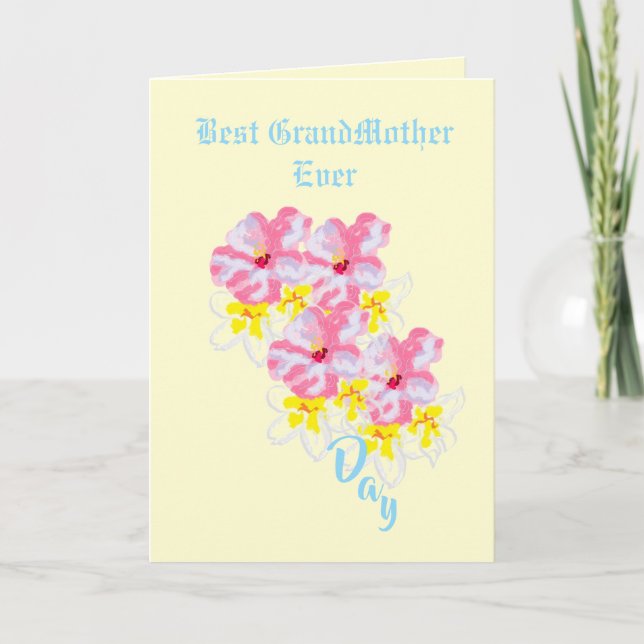 Carte de vacances pliée : Bonne fête des grands-mè (Devant)
