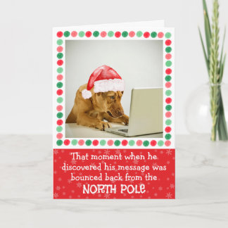 Carte de vacances pliée Chien du Pôle Nord