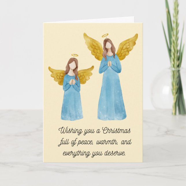 Carte de vacances pliée d'anges mignons modernes (Devant)