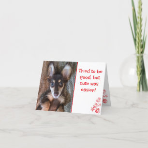 Carte de vacances pliée de dachshund mignon