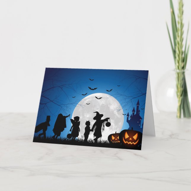 Carte de vacances pliée Joyeux Halloween (Devant)