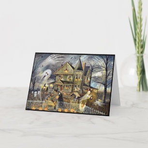Carte de vacances pliée Joyeux Halloween