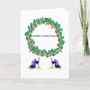 Carte de vacances pliée : Joyeux Noël