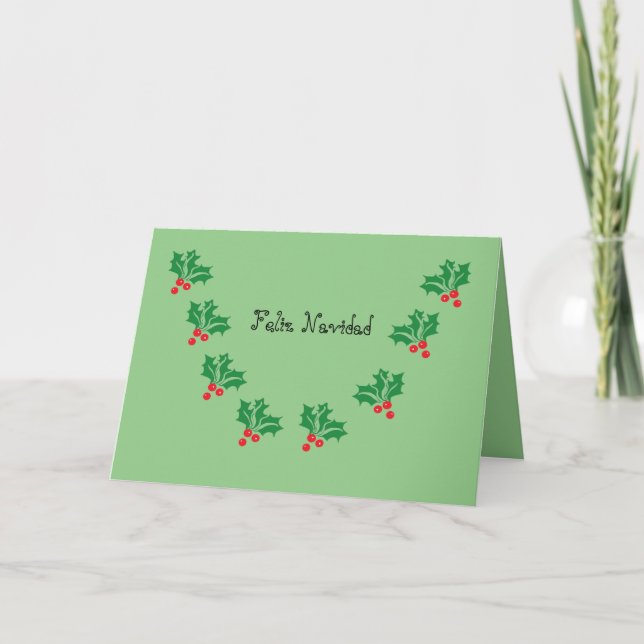 Carte de vacances pliée Joyeux NOËL EN ESPAGNOL (Devant)