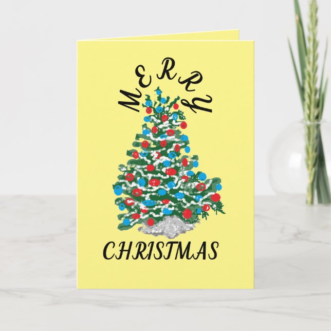 Carte de vacances pliée : MERRY CHRISTMAS (Devant)