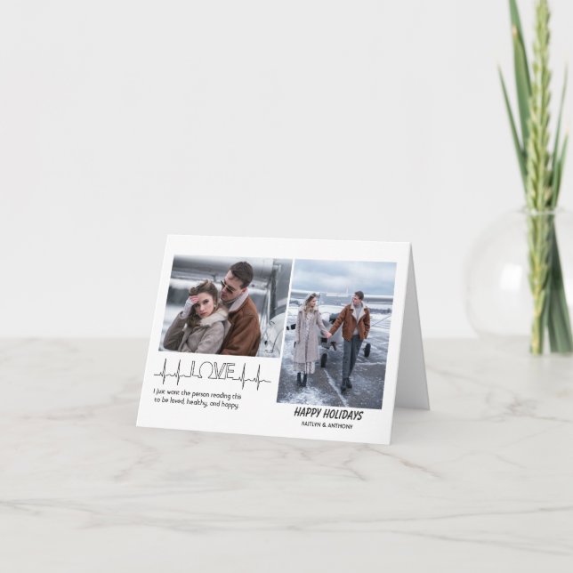 Carte de vacances pliée Modern Script 2 Photo Coll (Devant)