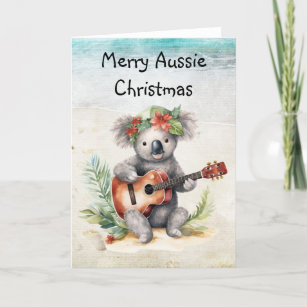 Carte de vacances pliée Noël australienne
