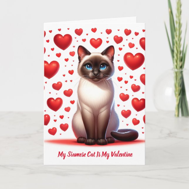 Carte de vacances pliée Siamese Sweethearts (Devant)