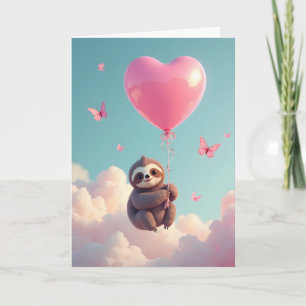 Carte de vacances pliée Sloth Valentine