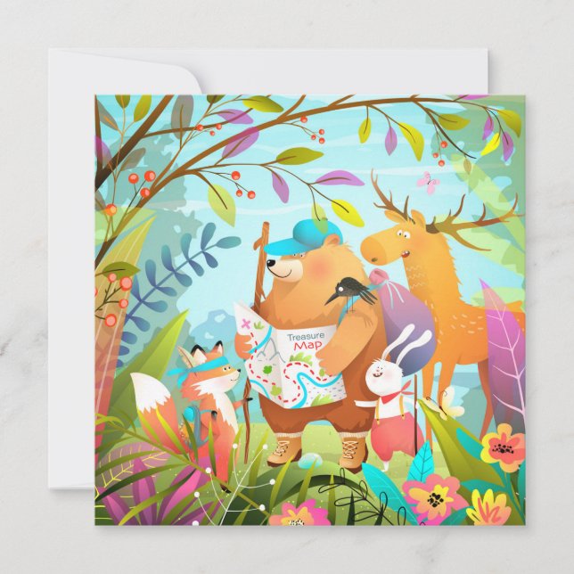 Carte de vacances pour animaux mignons (Devant)