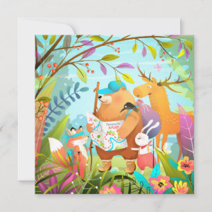 Carte de vacances pour animaux mignons