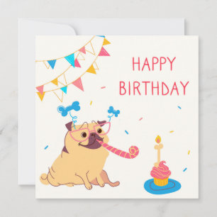 Carte de vacances pour Carlin d'anniversaire