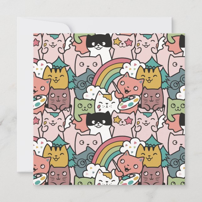 Carte de vacances pour chats (Devant)