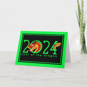 Carte de vacances pour dragon de dessin animé chin