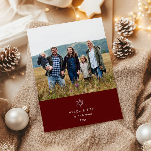 Carte de vacances pour la paix et la joie Snowflak