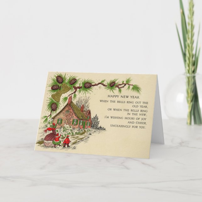 Carte de vacances pour la poésie du Nouvel An vint (Devant)