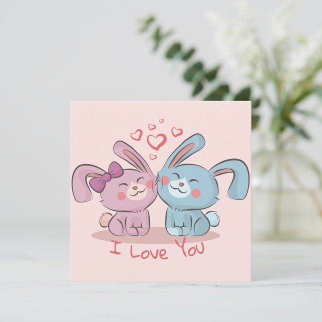 Carte de vacances pour la Saint Valentin (Debout devant)